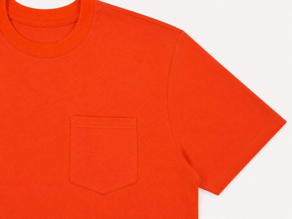 washed Orange pocket t shirt