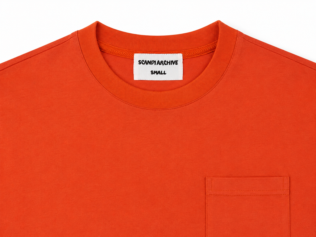 washed Orange pocket t shirt