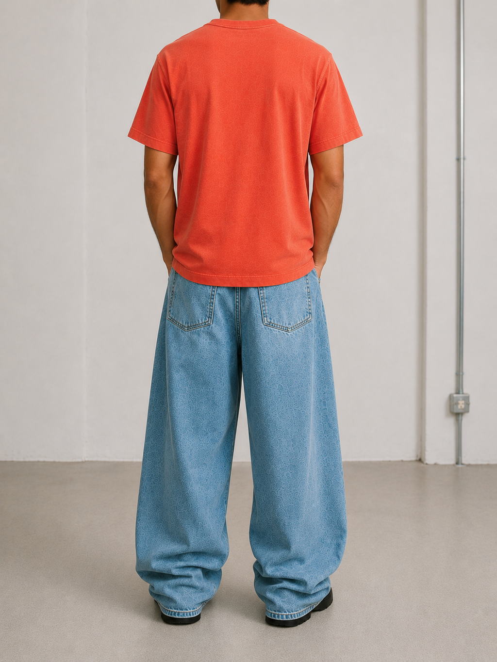 washed Orange pocket t shirt